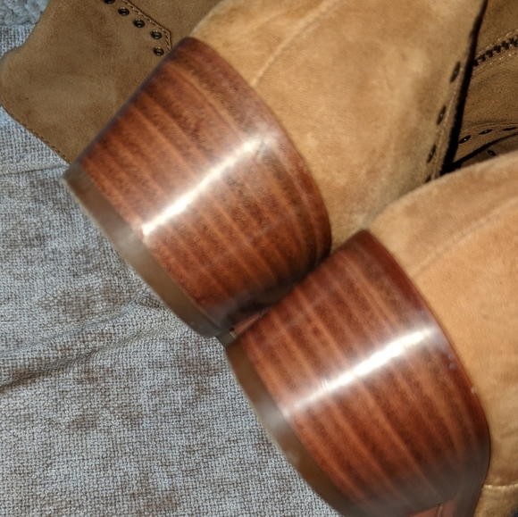 Frye Ray Grommet Brown Suede Knee High Boots 7.5 - Picture 7 of 16